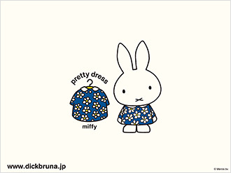 「pretty dress miffy」デザインのPC&スマートフォン用壁紙プレゼント
