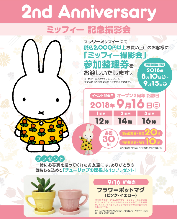 Flower Miffy ミッフィー記念撮影会