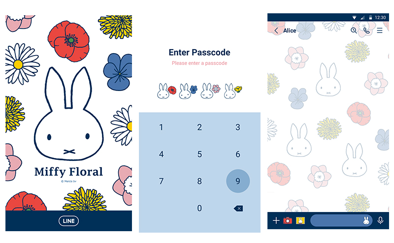 「LINE着せかえ」に新デザイン「ミッフィーフローラル」が登場