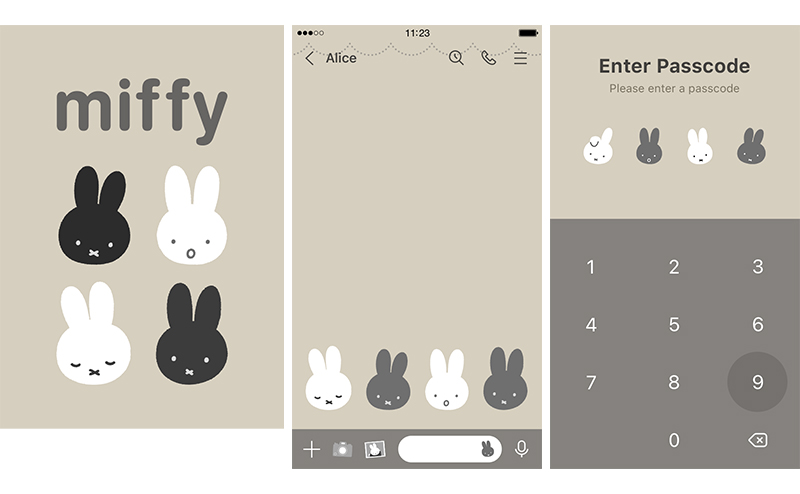 「LINE着せかえ」に新デザイン「ミッフィーシンプルトーン」が登場