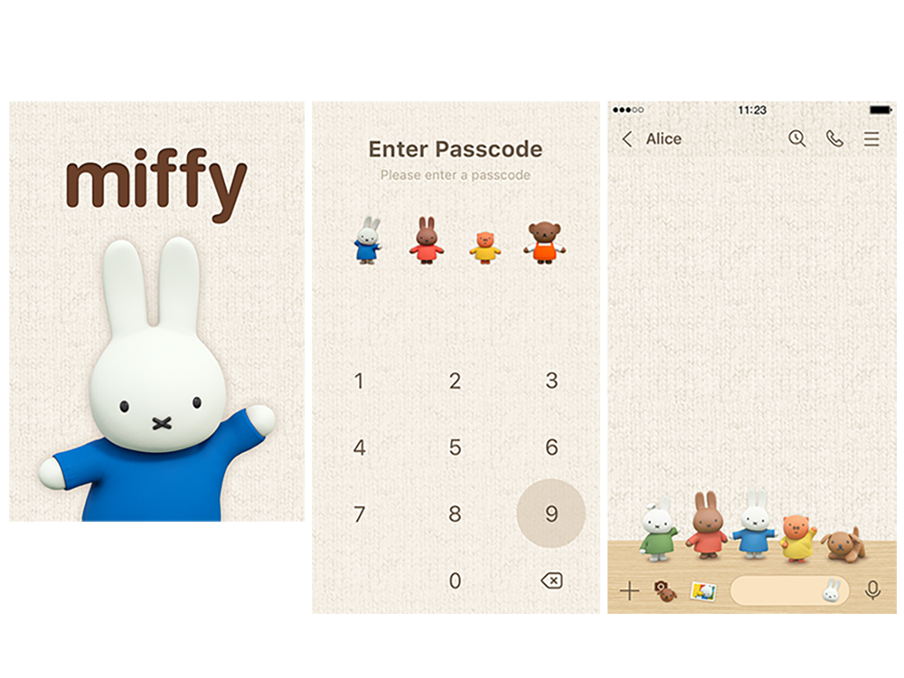 「LINE着せかえ」に新デザイン「ミッフィーとおともだち（ニット）」が登場