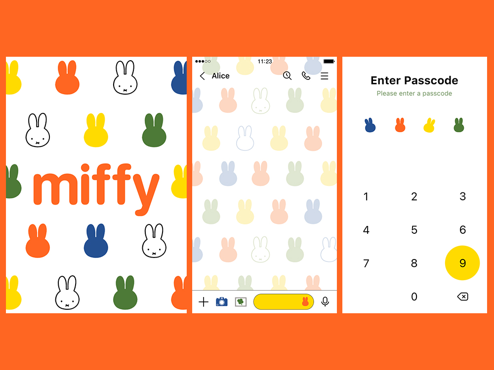 「LINE着せかえ」に新デザイン「ミッフィー（シルエット）」が登場