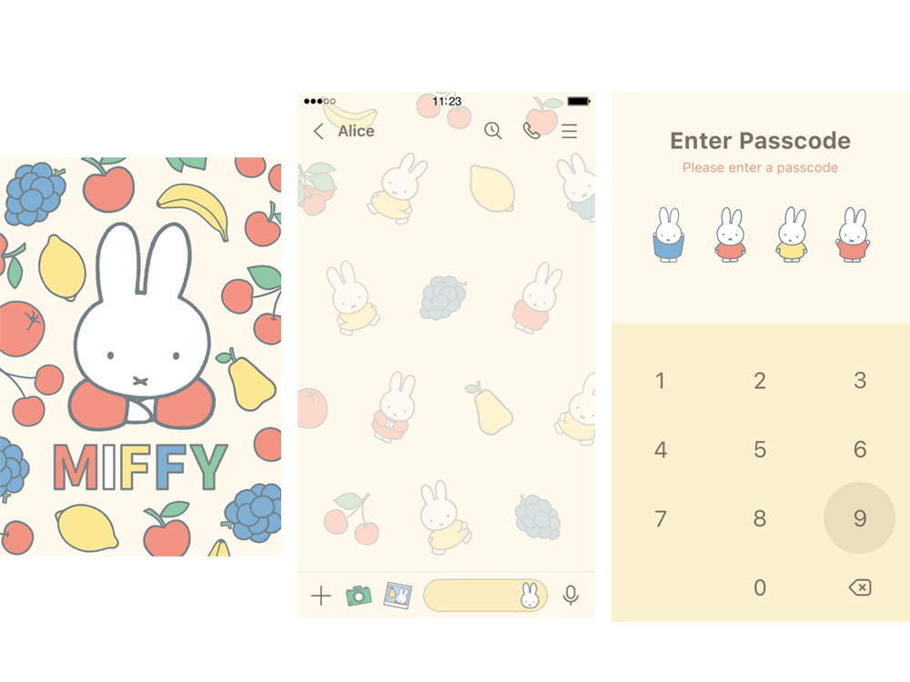 「LINE着せかえ」に新デザイン「ミッフィー（フルーツ）」が登場