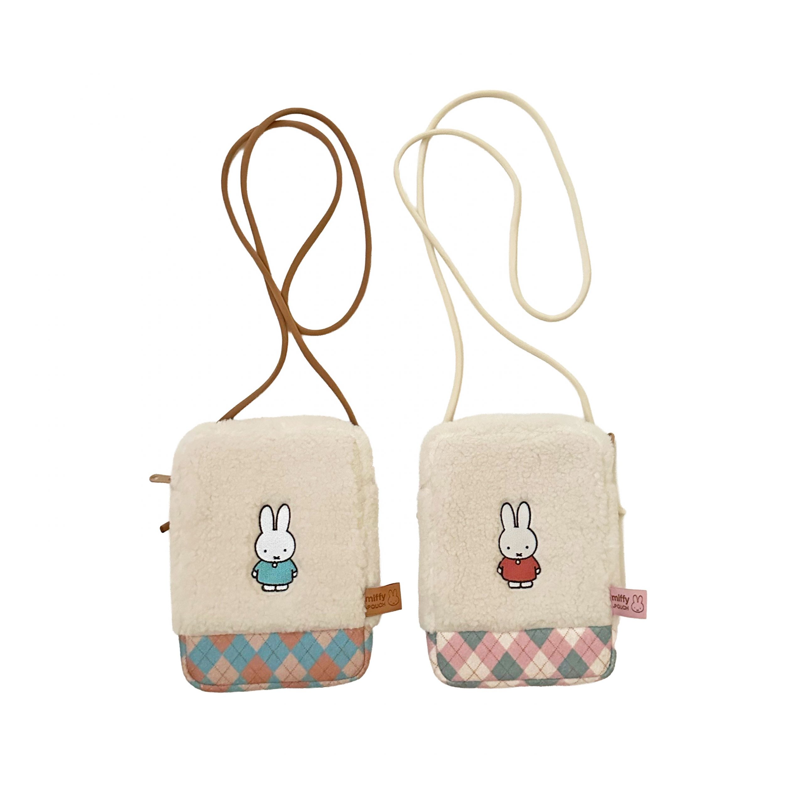 MIFFY CHECK ミッフィー　アイアップ　どっとポーチショルダーショート