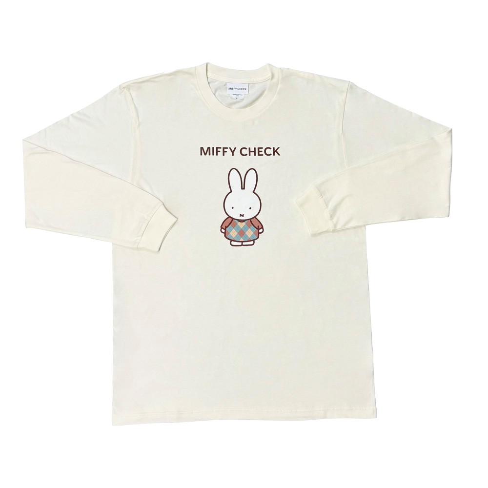 MIFFY CHECK ミッフィー　ワタナベ　ロングTシャツ